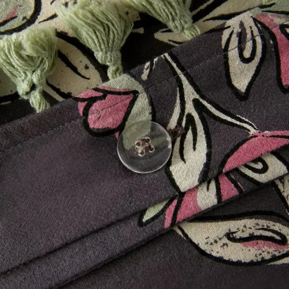 Urban Outfitters‎ Delia Duvet Cotton Cover Black Multi Twin/Twin XL